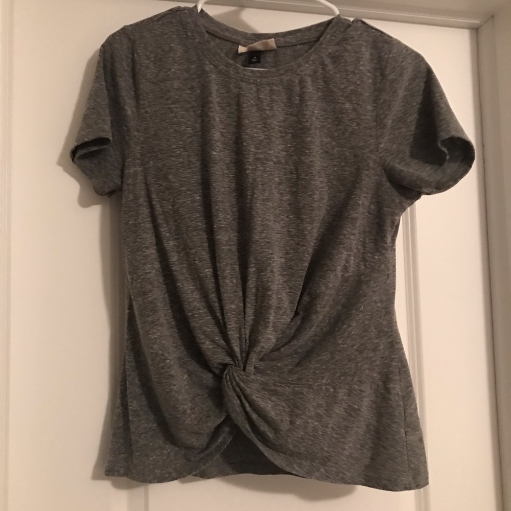 grey twist front t-shirt